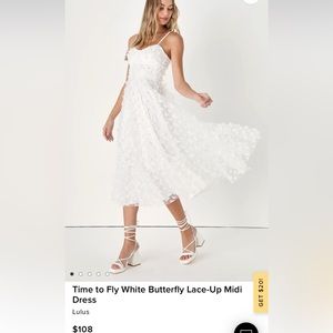 Time to Fly White Butterfly Dress
